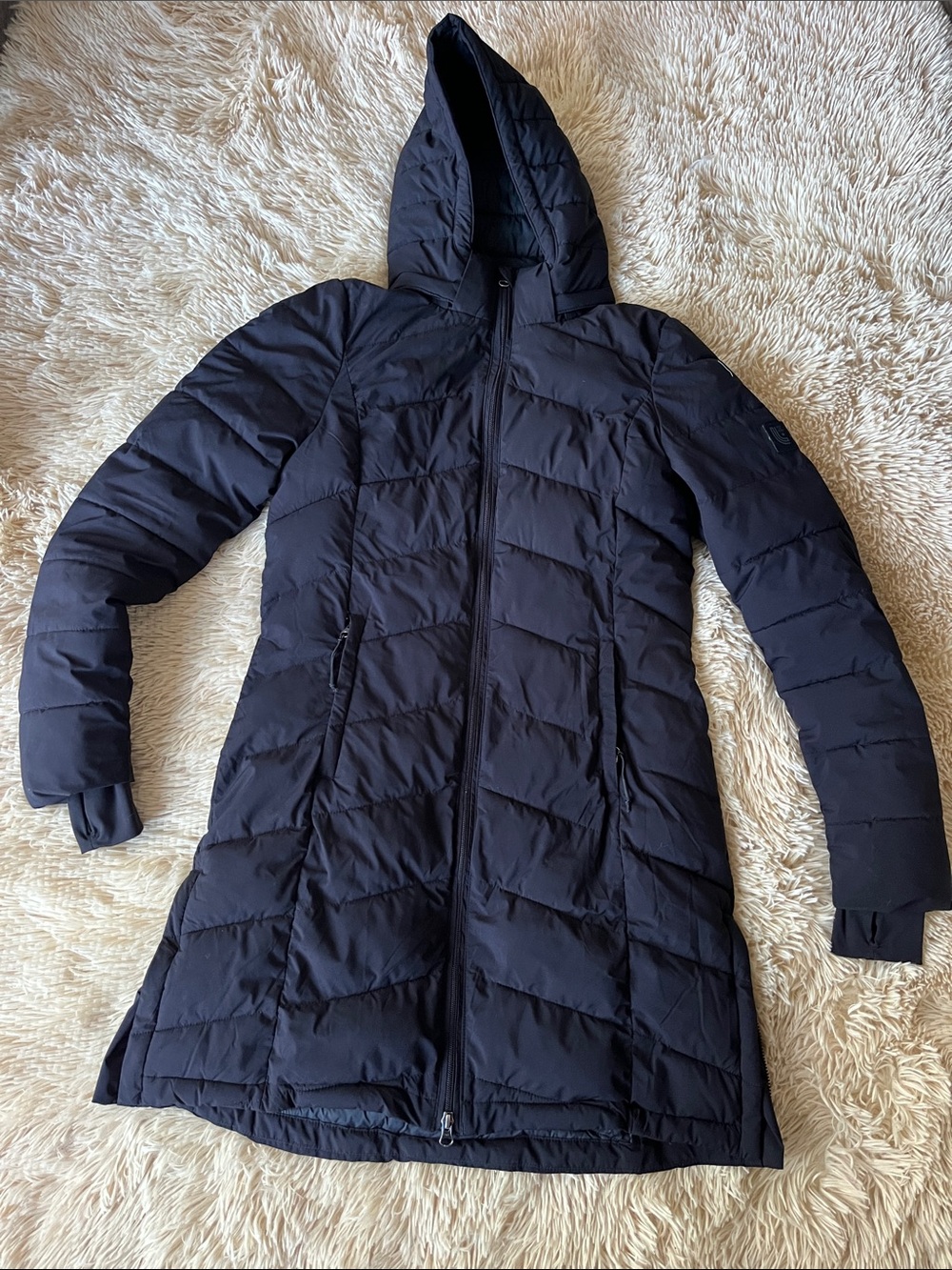 Women's Lole Hooded Long Puffer Coat - Picture 1 of 5